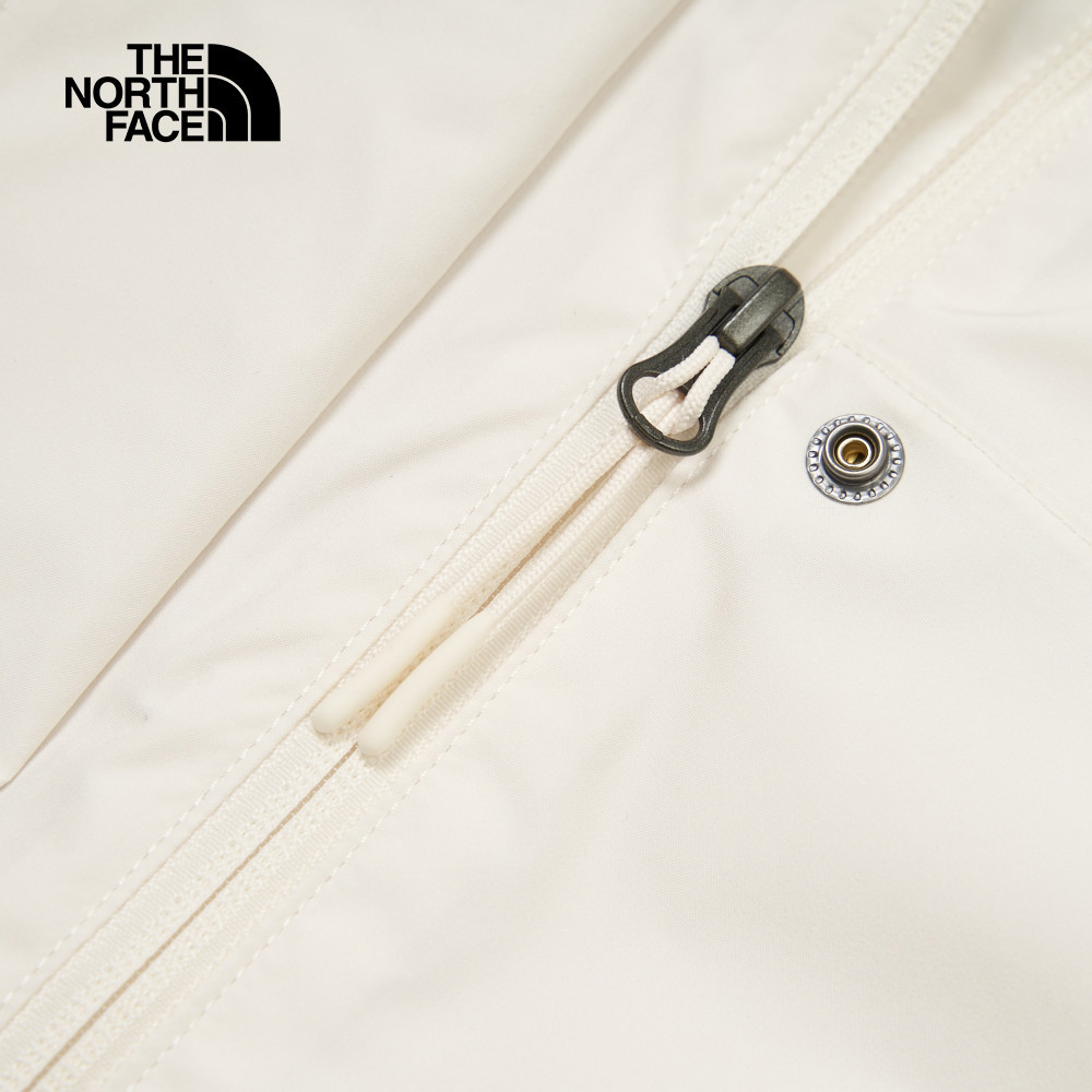 【10/24 00點週末限定】The North Face北面女款米白色防水透氣連帽衝鋒衣｜7QSIROU
