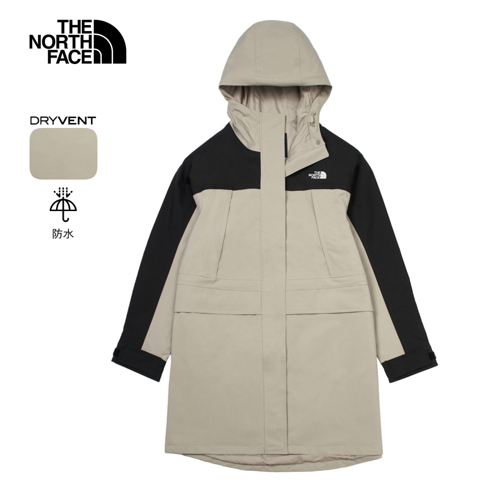 【10/24 12點週末限定】The North Face北面女款灰色防水透氣連帽衝鋒衣｜87