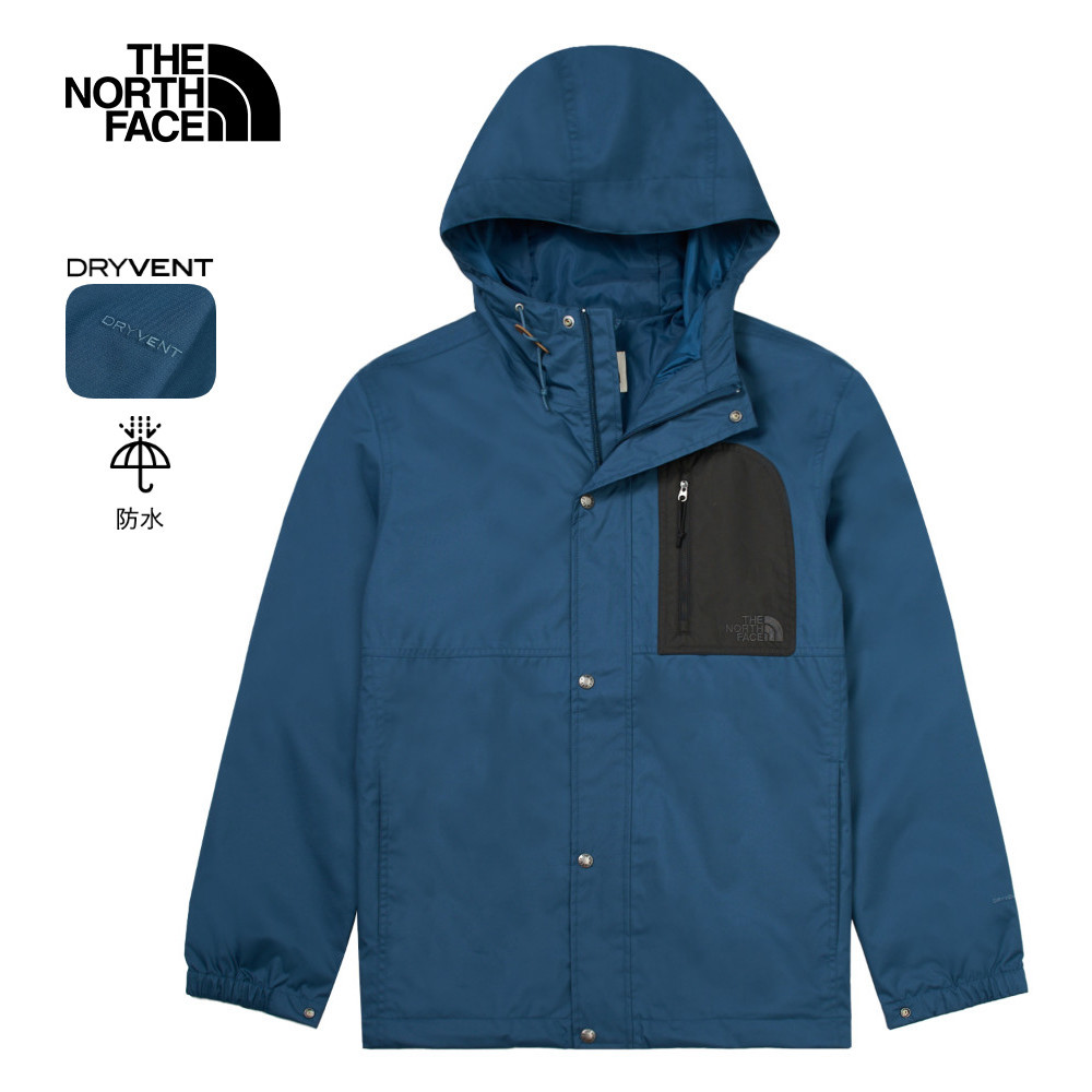 【限時搶購】男款藍色防水透氣連帽衝鋒衣｜89YT5LO