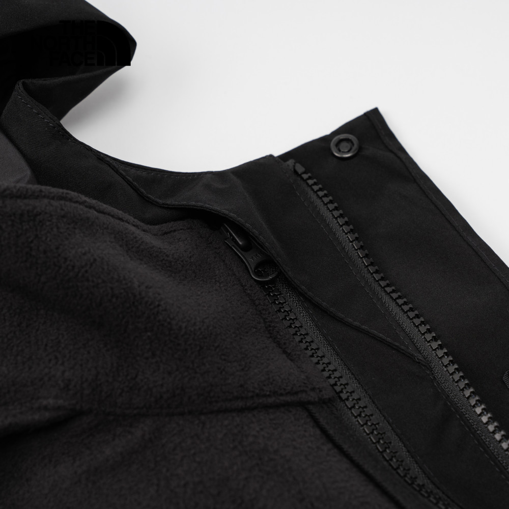 The North Face北面男款黑色防水透氣連帽抓絨內裡三合一外套｜89ZPJK3