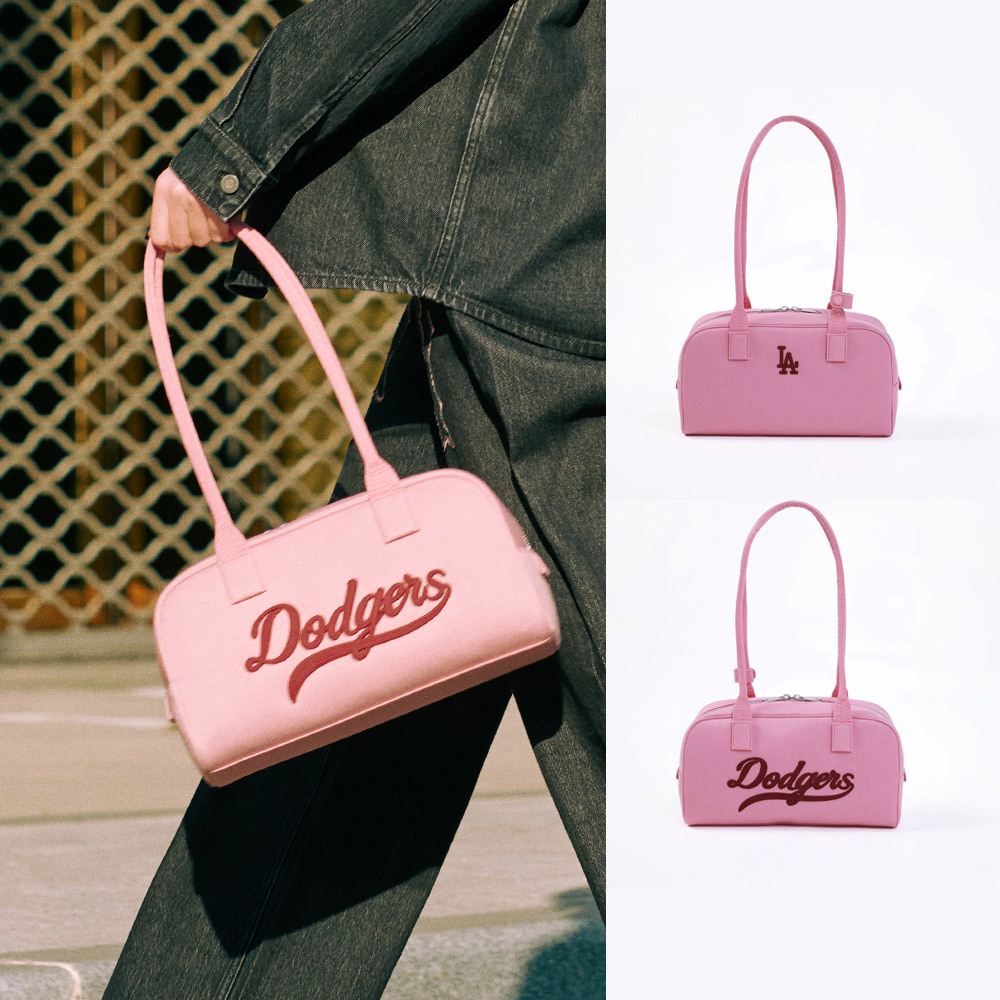 MLB 牛仔丹寧 雙面 保齡球包 腋下包 手提包 肩背包 Varsity系列 洛杉磯道奇隊 (3ABQL054N-07PKD)