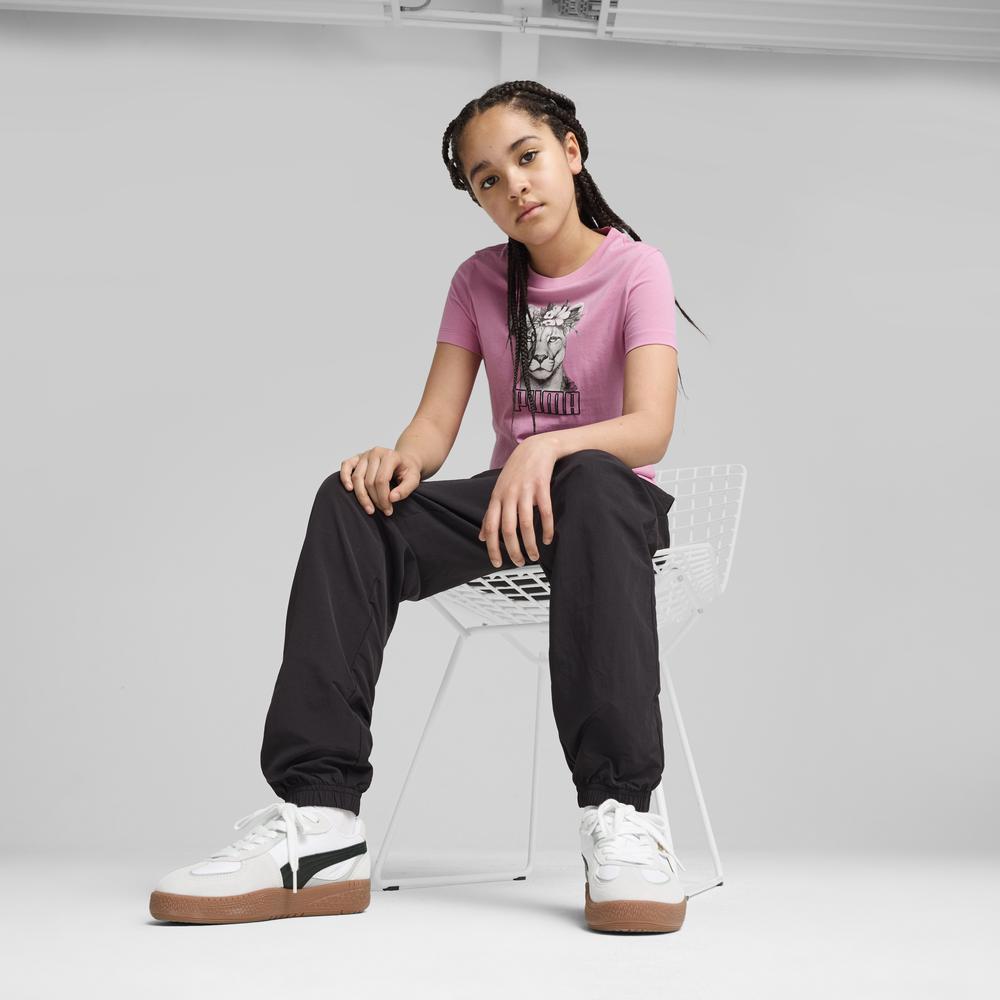 PUMA 基本系列Flower Crouwn圖樣短袖T恤 女童