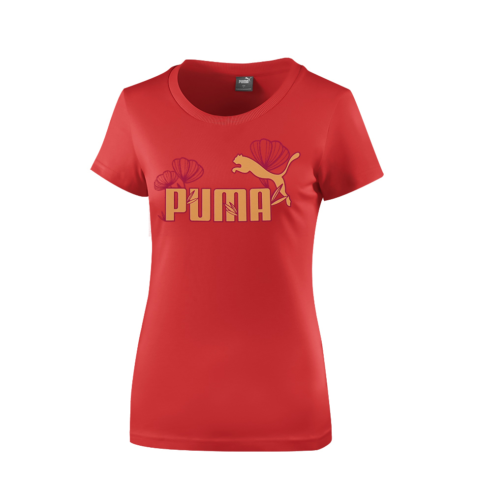 PUMA BT系列No.1 Logo花叢短袖T恤 女性