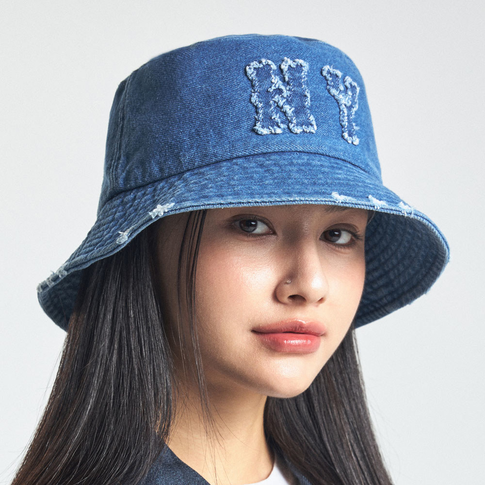 MLB 牛仔丹寧漁夫帽 紐約洋基隊 (3AHTDS24N-50BLL)