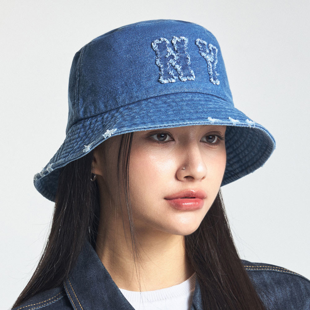 MLB 牛仔丹寧漁夫帽 紐約洋基隊 (3AHTDS24N-50BLL)