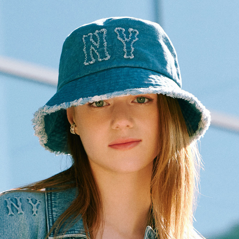 MLB 牛仔丹寧漁夫帽 紐約洋基隊 (3AHTDS24N-50BLL)