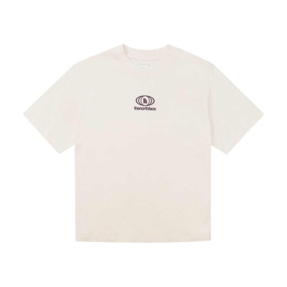 【限時搶購】女款米白色純棉小橢圓形印花短袖T恤｜8ASVQLI