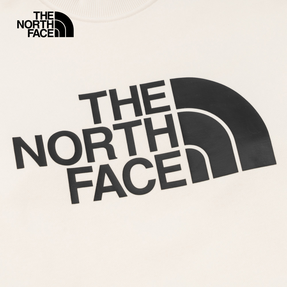 The North Face北面男款米白色品牌LOGO印花長袖大學T｜8AT7QLI