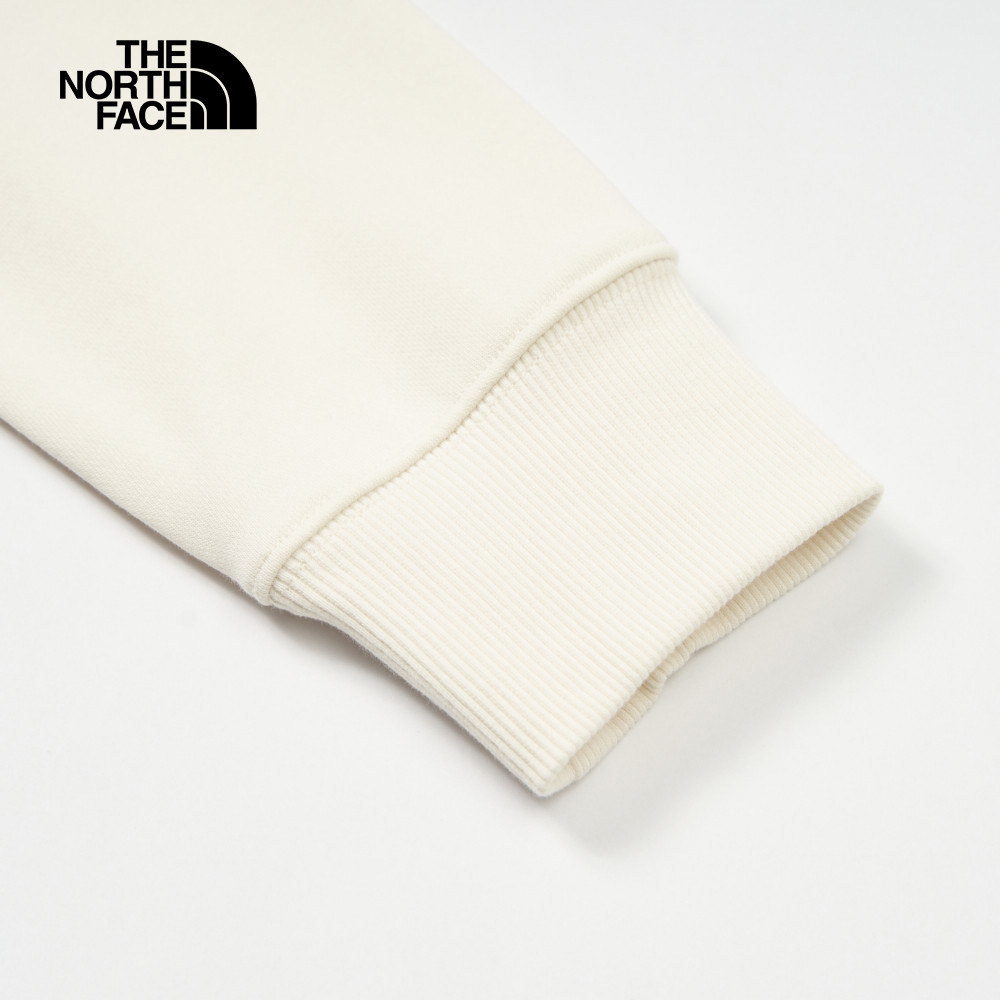 The North Face北面男款米白色品牌LOGO印花長袖大學T｜8AT7QLI