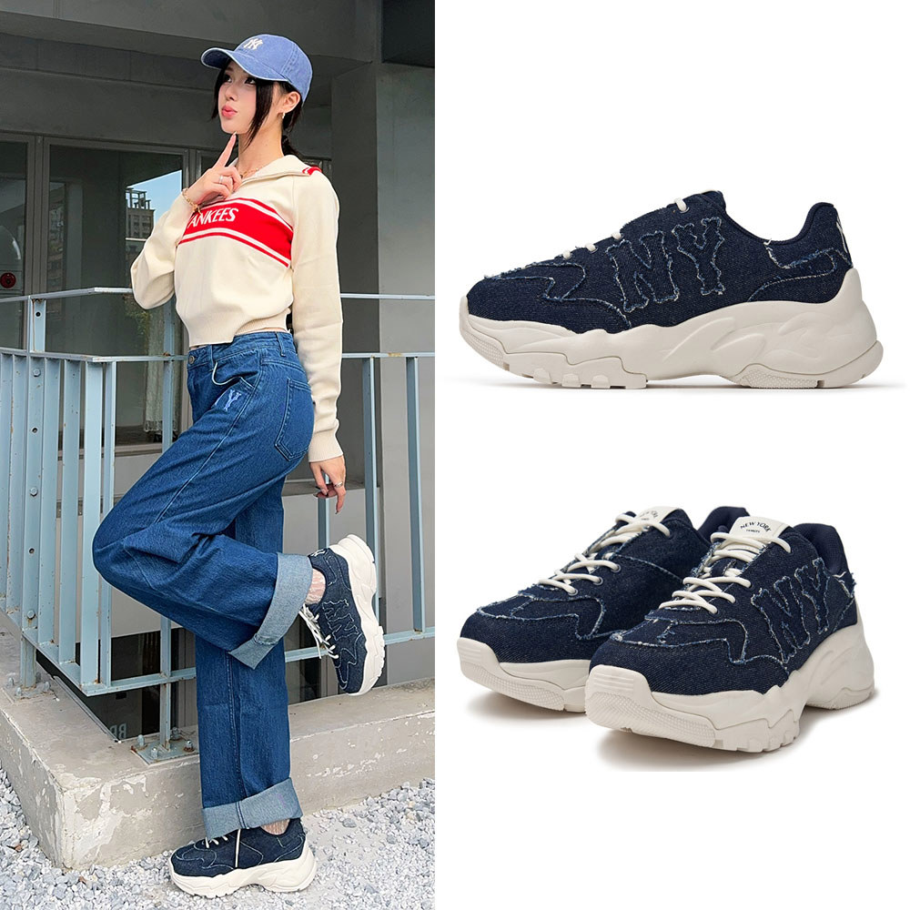 MLB Korea MLB 牛仔丹寧 厚底老爹鞋 增高鞋 Big Ball Chunky系列 紐約洋基