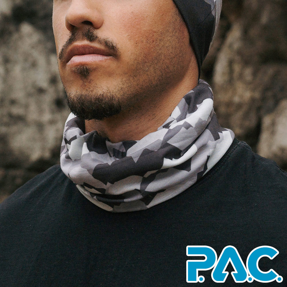 【PAC 德國】透氣快乾防蚊頭巾(PAC8909020灰白迷彩/透氣頭巾/無縫頭巾/快乾頭巾)