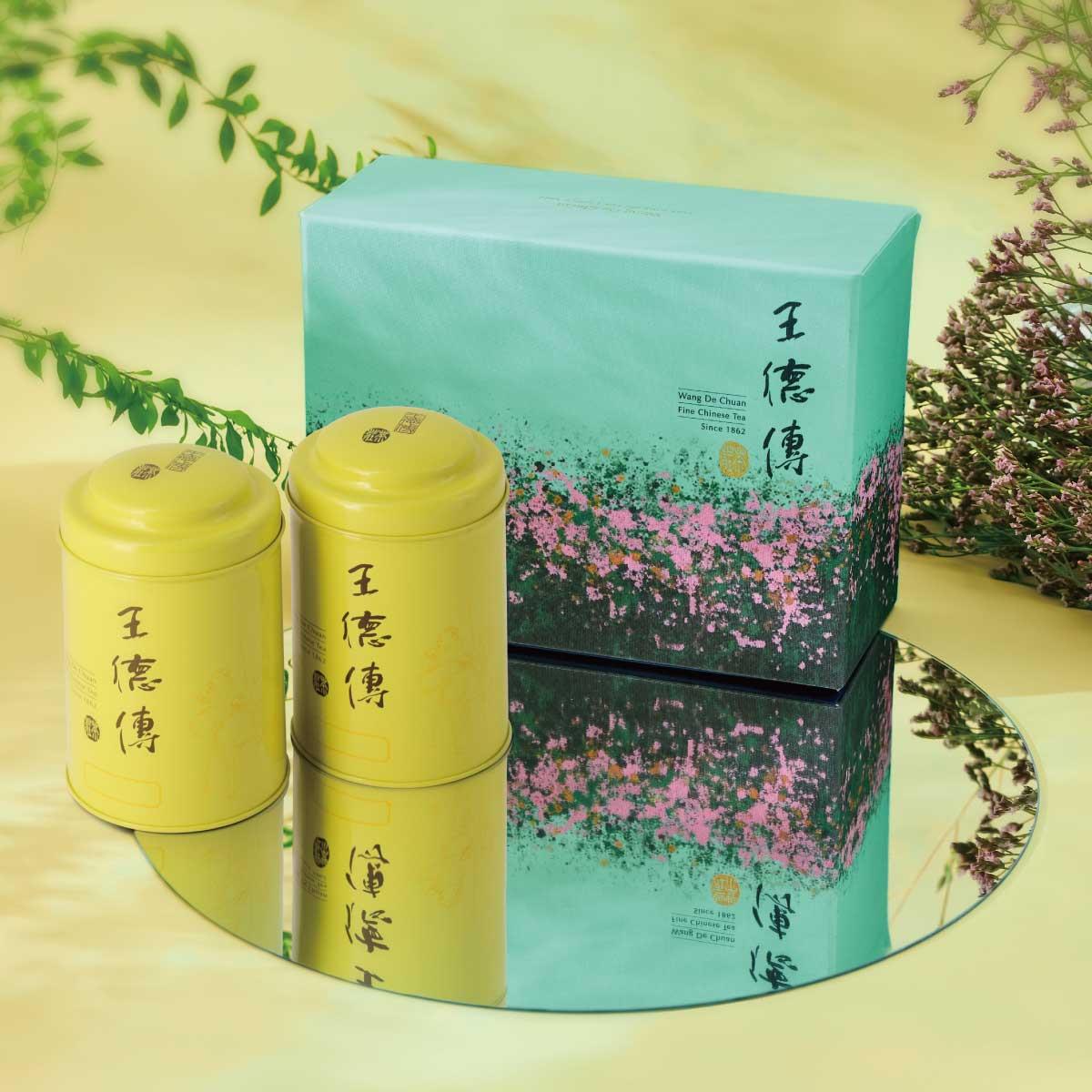 【生生茶葉禮盒 | 山沁】阿里山金萱烏龍120g+2015特選安尚烏龍120g-王德傳