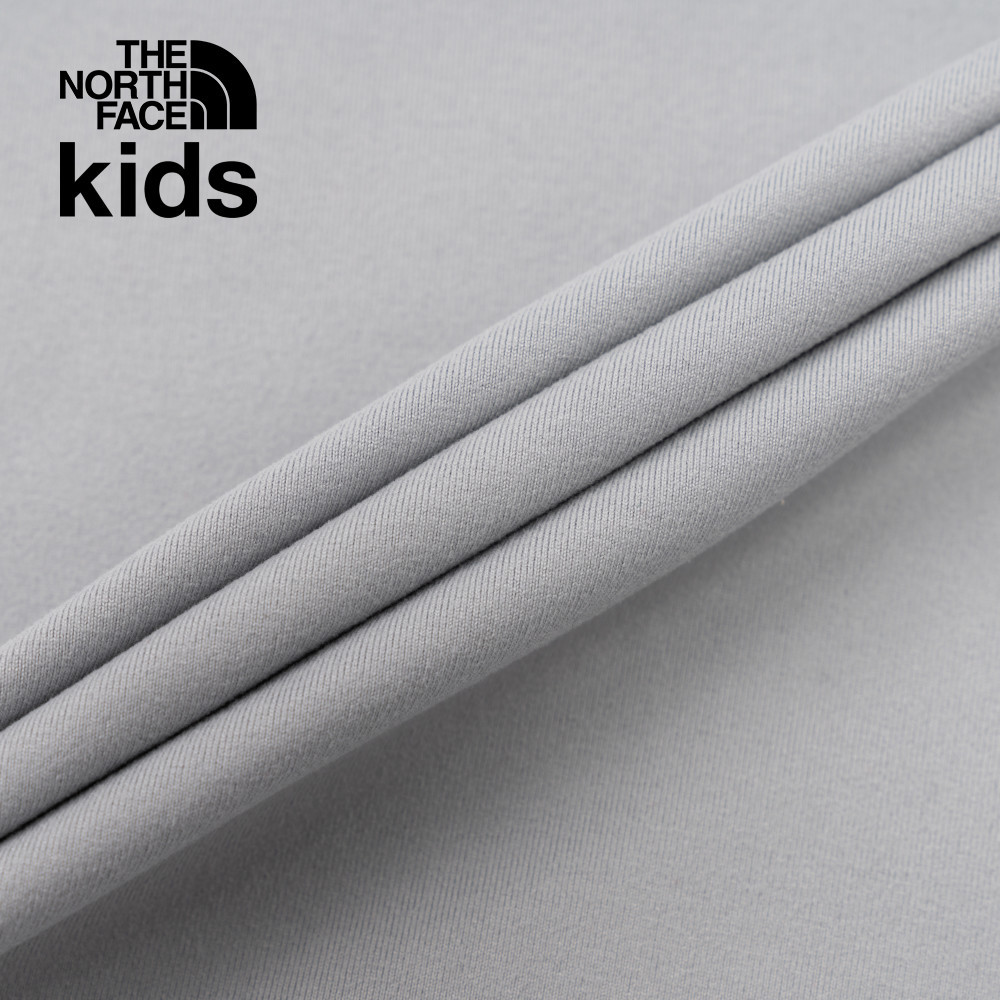 The North Face北面兒童灰色吸濕排汗防曬品牌字樣印花長袖上衣｜8ATYA0M