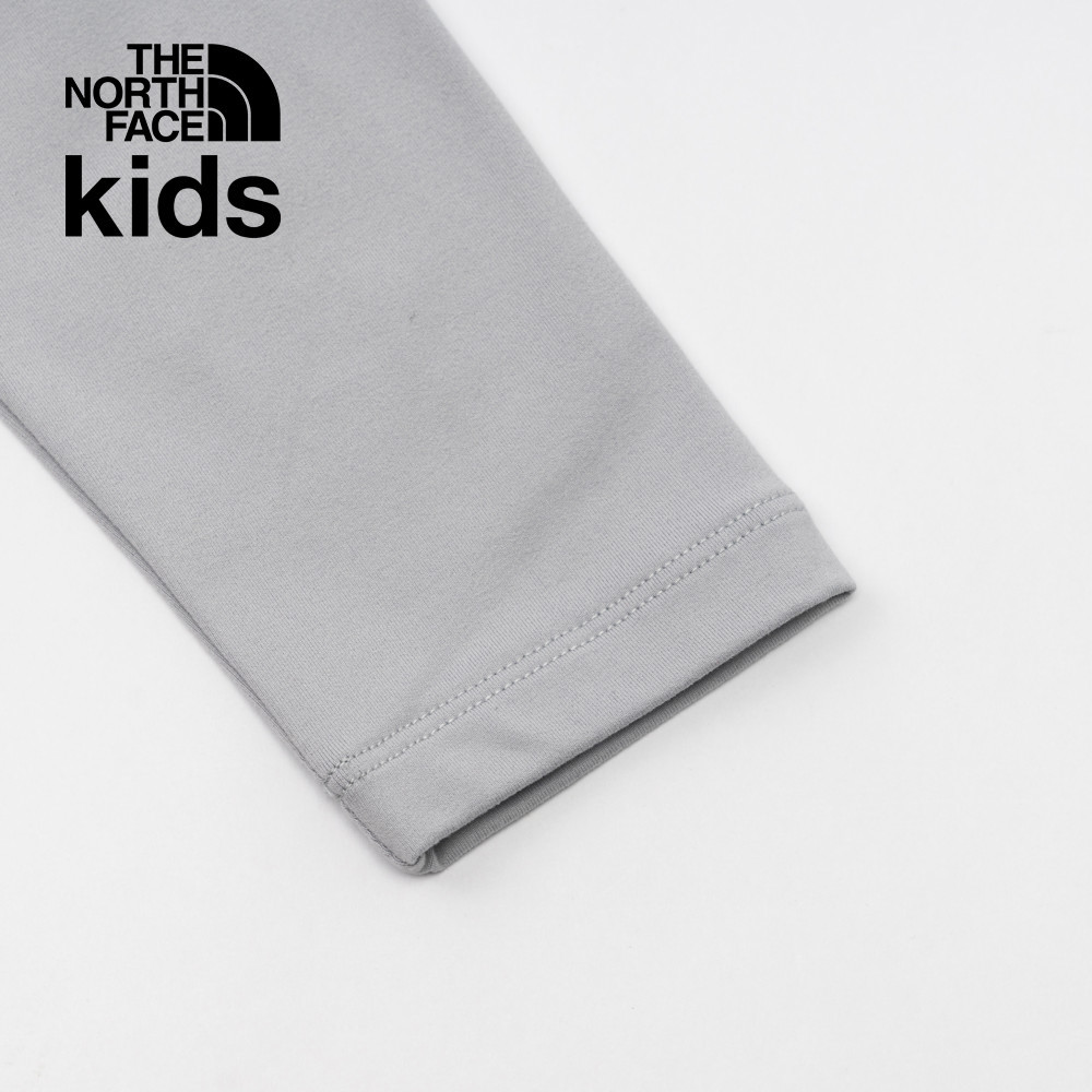 The North Face北面兒童灰色吸濕排汗防曬品牌字樣印花長袖上衣｜8ATYA0M