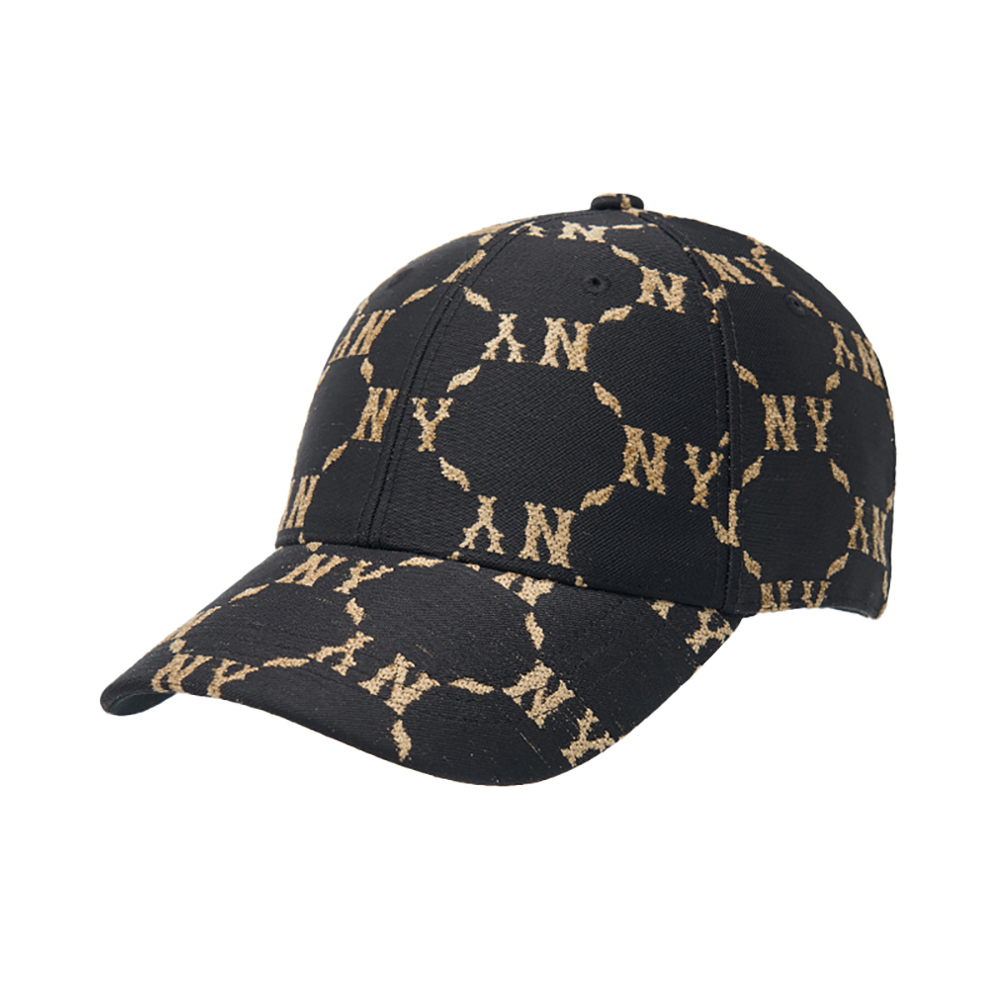 MLB 可調式硬頂棒球帽 Monogram系列 紐約洋基隊 (3ACPM044N-50BKS)
