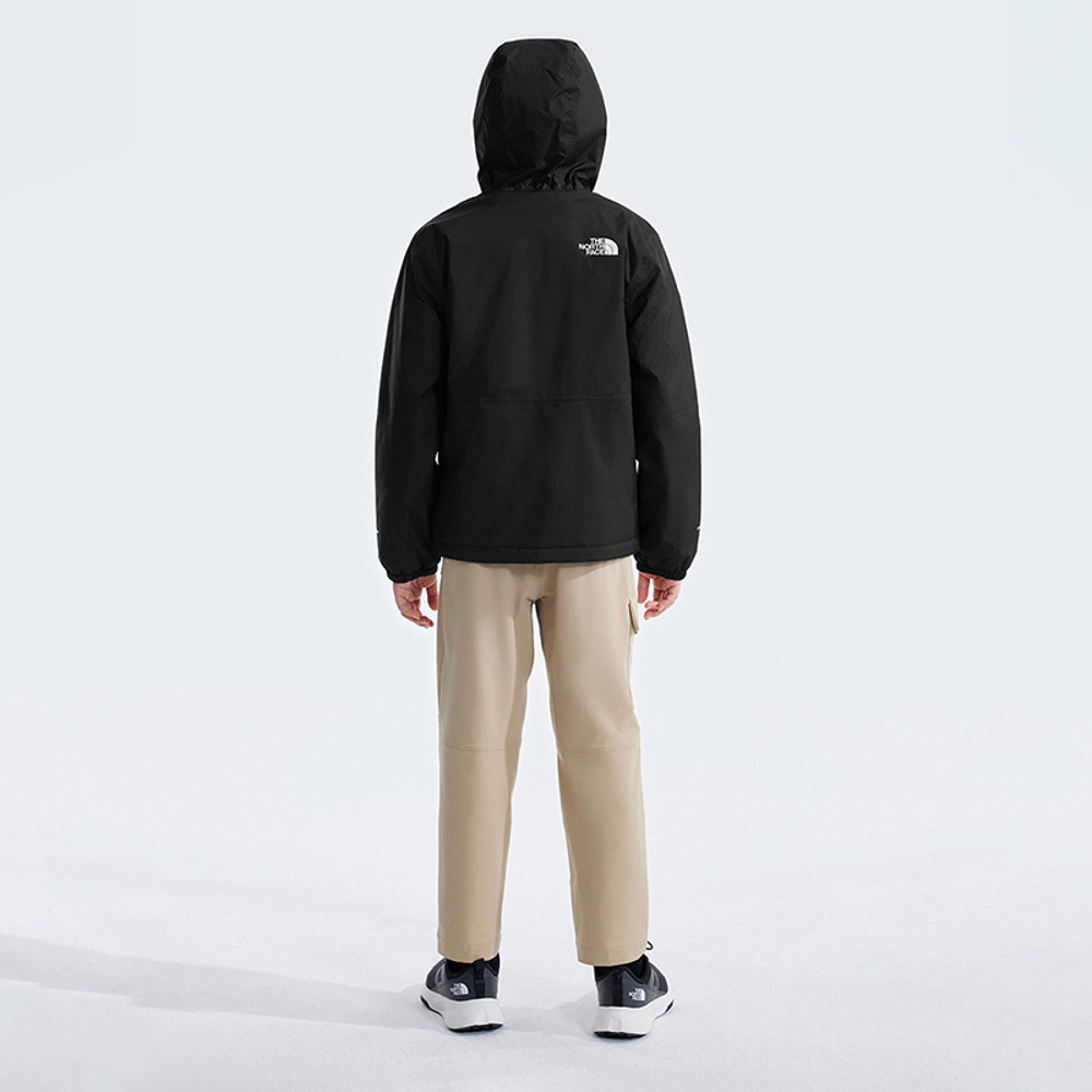 The North Face北面兒童黑色防水舒適保暖連帽衝鋒衣｜873S4H0