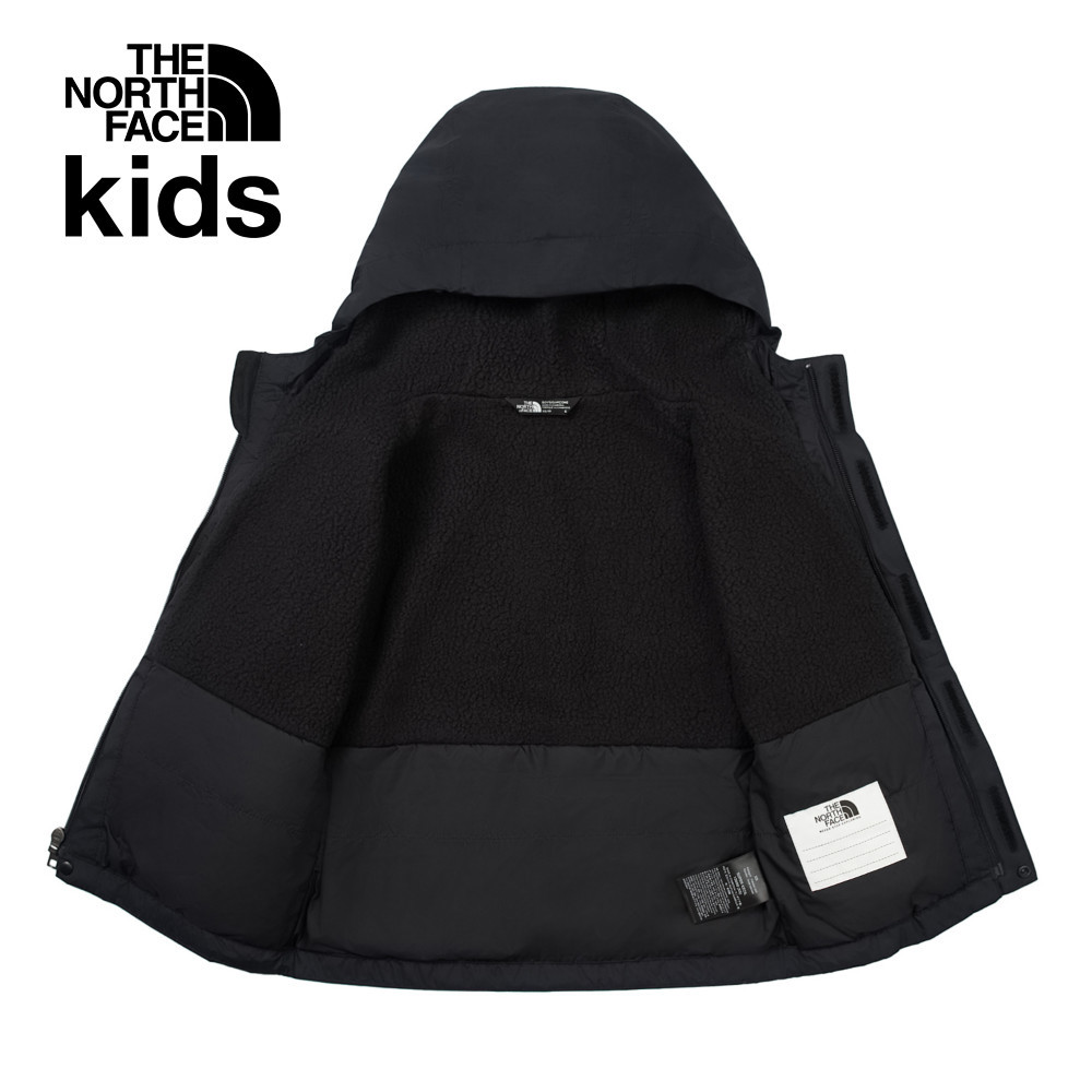 The North Face北面兒童黑色防水舒適保暖連帽衝鋒衣｜873S4H0
