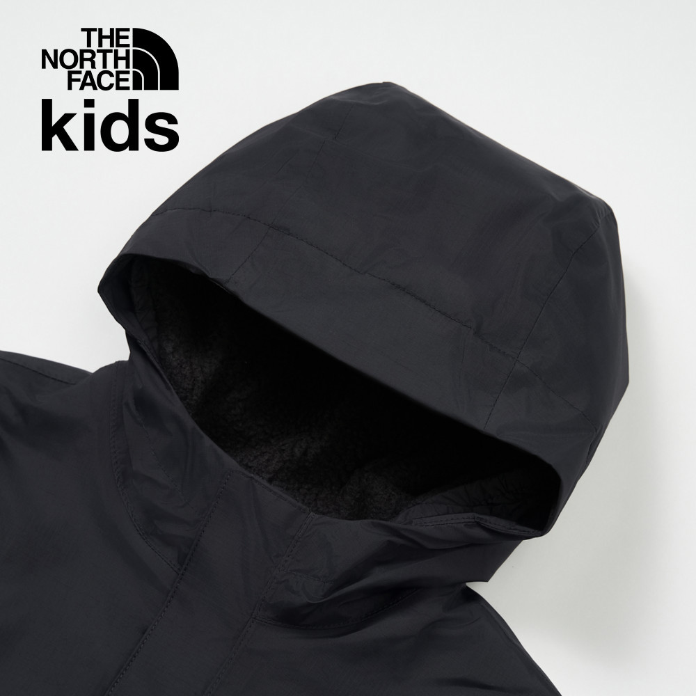 The North Face北面兒童黑色防水舒適保暖連帽衝鋒衣｜873S4H0