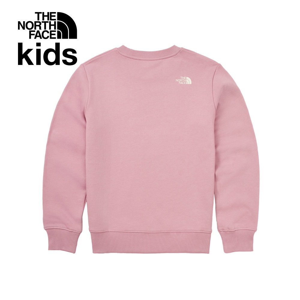 The North Face北面兒童粉紅色純棉舒適大尺寸印花長袖上衣｜89XU1MI