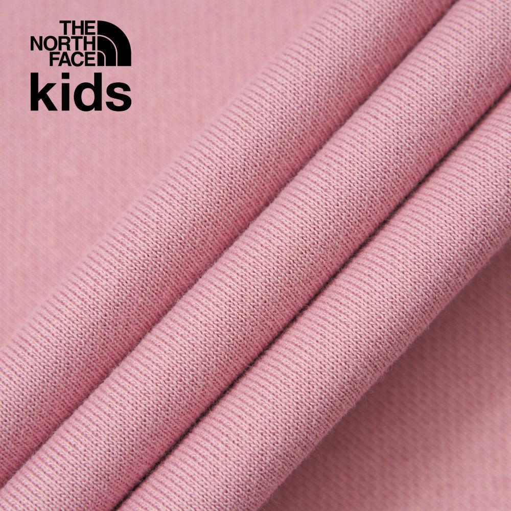 The North Face北面兒童粉紅色純棉舒適大尺寸印花長袖上衣｜89XU1MI