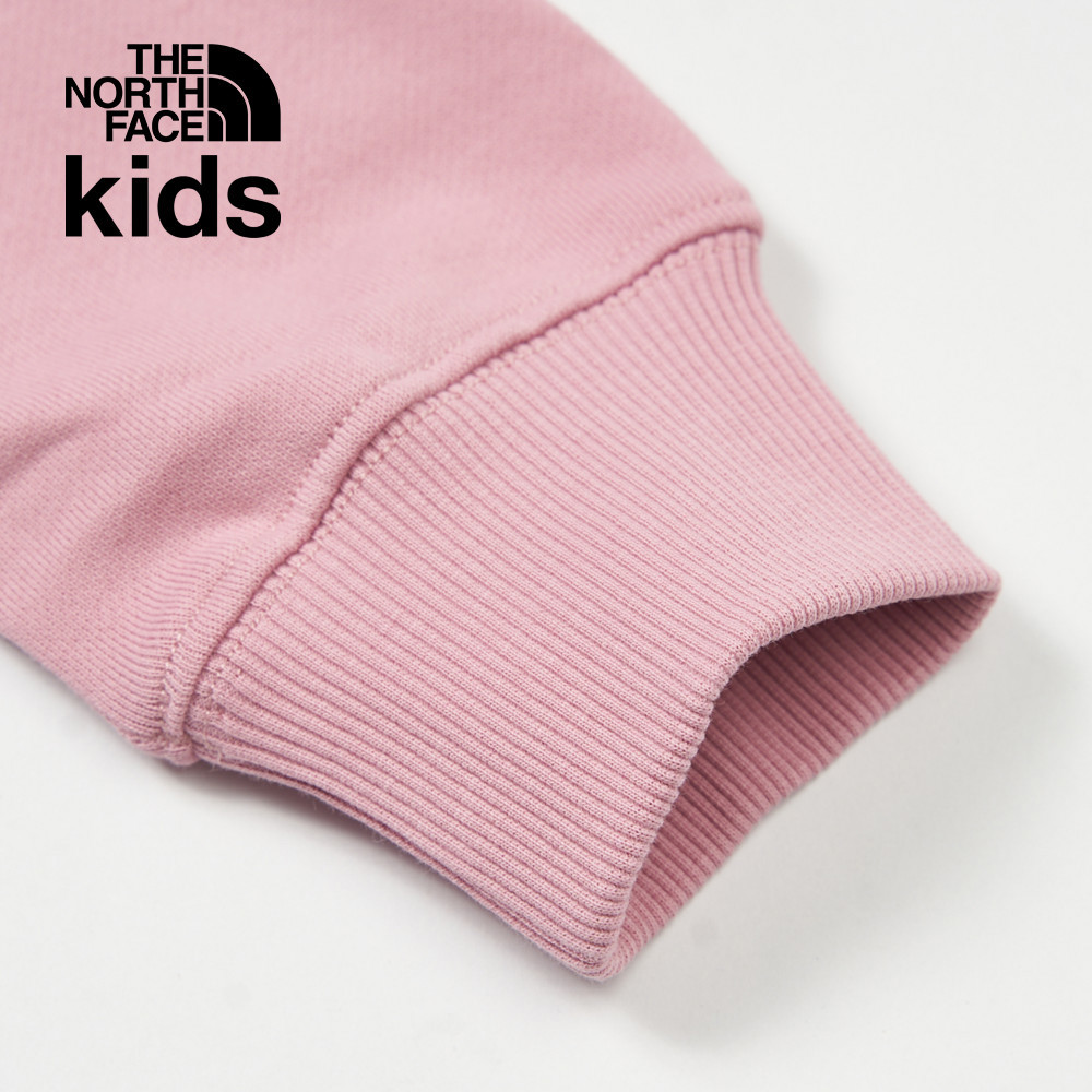 The North Face北面兒童粉紅色純棉舒適大尺寸印花長袖上衣｜89XU1MI