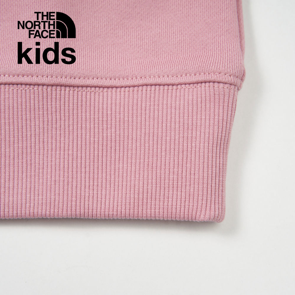 The North Face北面兒童粉紅色純棉舒適大尺寸印花長袖上衣｜89XU1MI