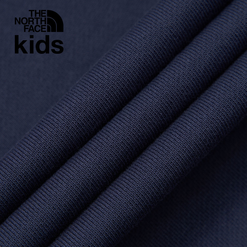 The North Face北面兒童藍色純棉舒適大尺寸印花長袖上衣｜89XU8K2