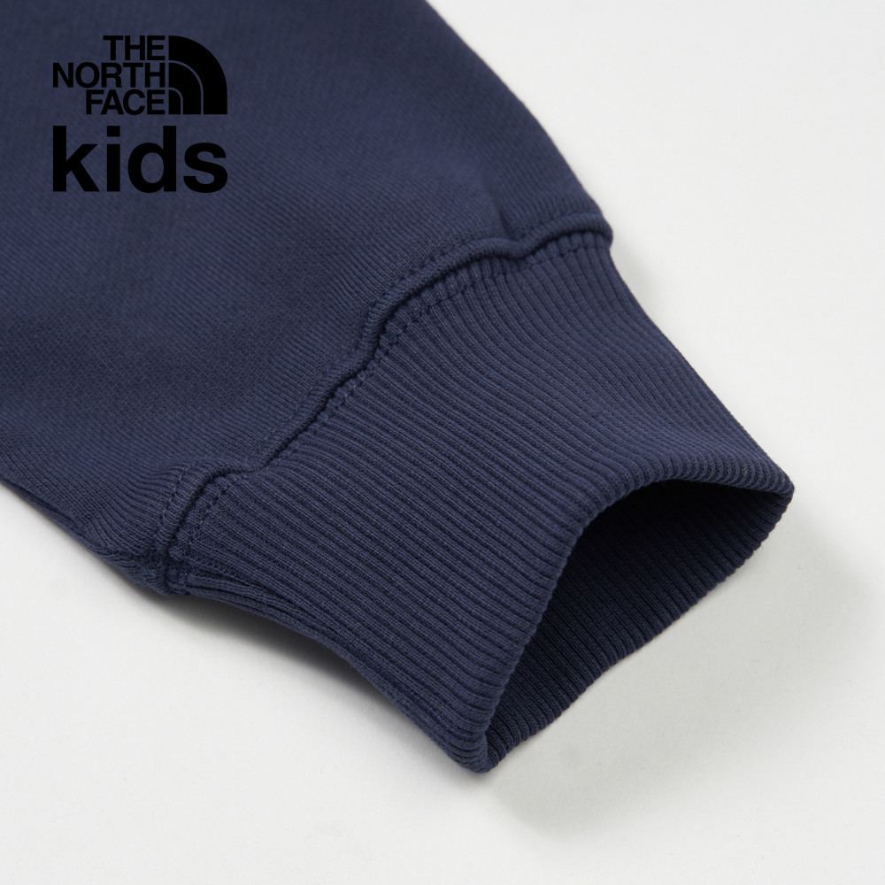 The North Face北面兒童藍色純棉舒適大尺寸印花長袖上衣｜89XU8K2