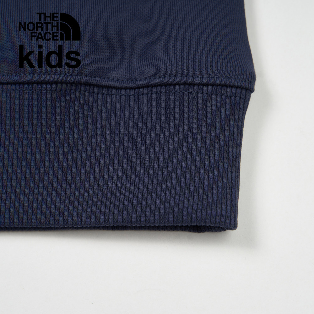 The North Face北面兒童藍色純棉舒適大尺寸印花長袖上衣｜89XU8K2