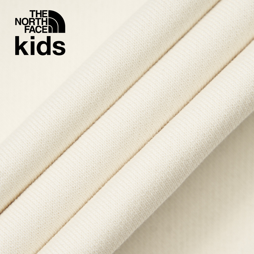 The North Face北面兒童米白色純棉舒適大尺寸印花長袖上衣｜89XUQLI