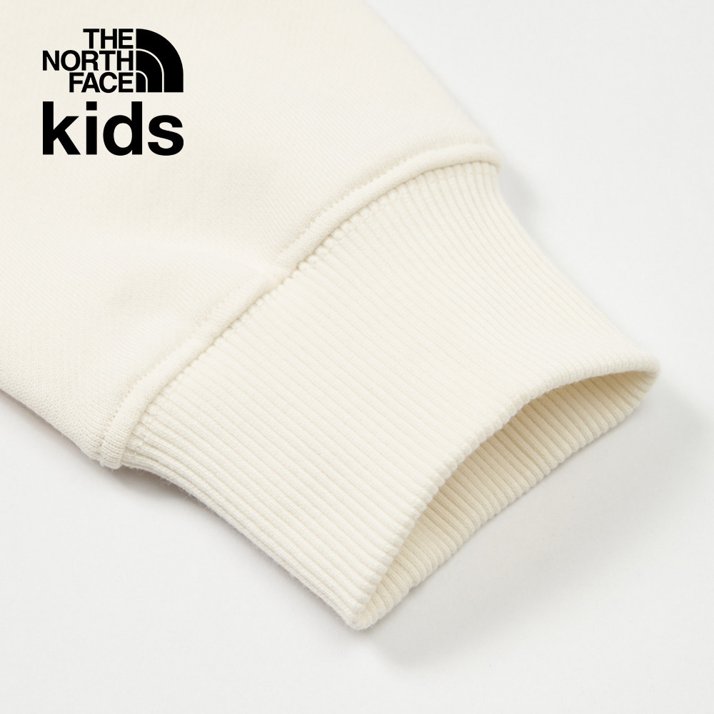 The North Face北面兒童米白色純棉舒適大尺寸印花長袖上衣｜89XUQLI