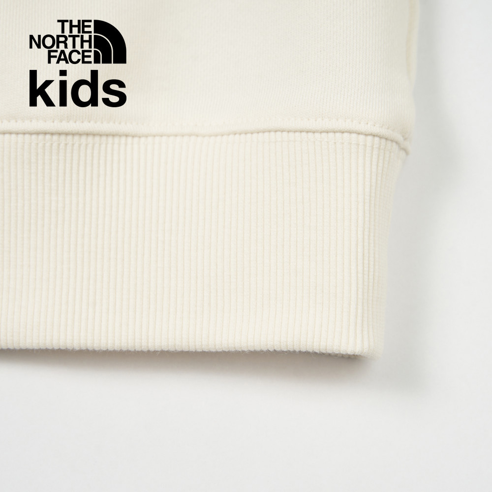 The North Face北面兒童米白色純棉舒適大尺寸印花長袖上衣｜89XUQLI
