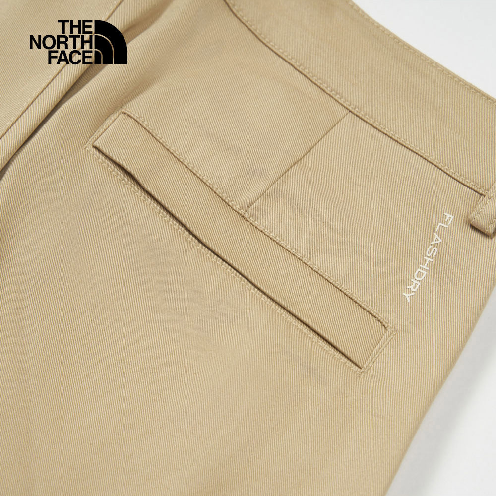 The North Face北面女款卡其色吸濕排汗防曬高腰設計休閒褲｜89YGLK5