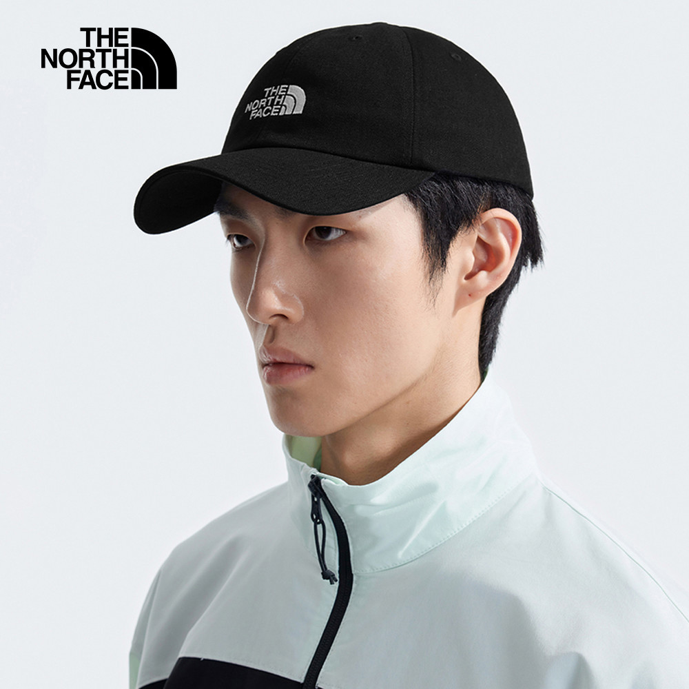 The North Face北面男女款黑色簡約LOGO休閒運動帽｜7WHOJK3