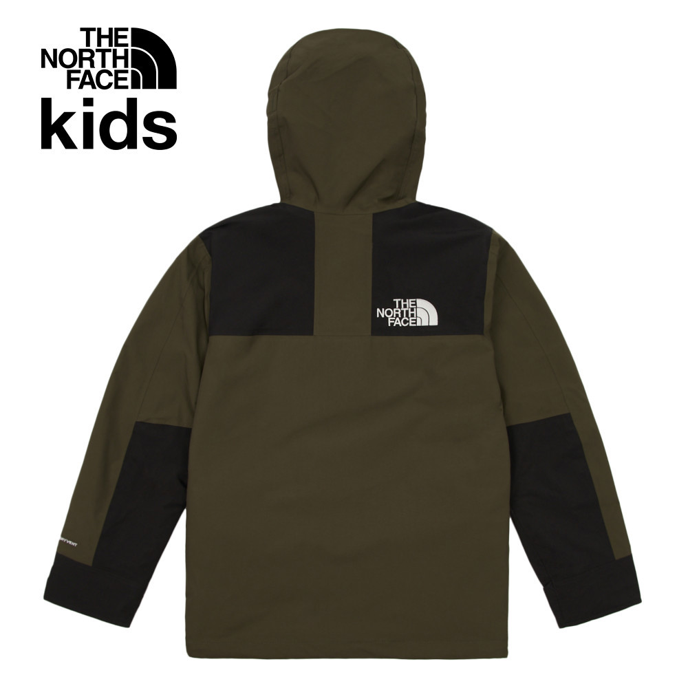 兒童綠黑拼接DryVent防水透氣連帽衝鋒衣｜899ABQW