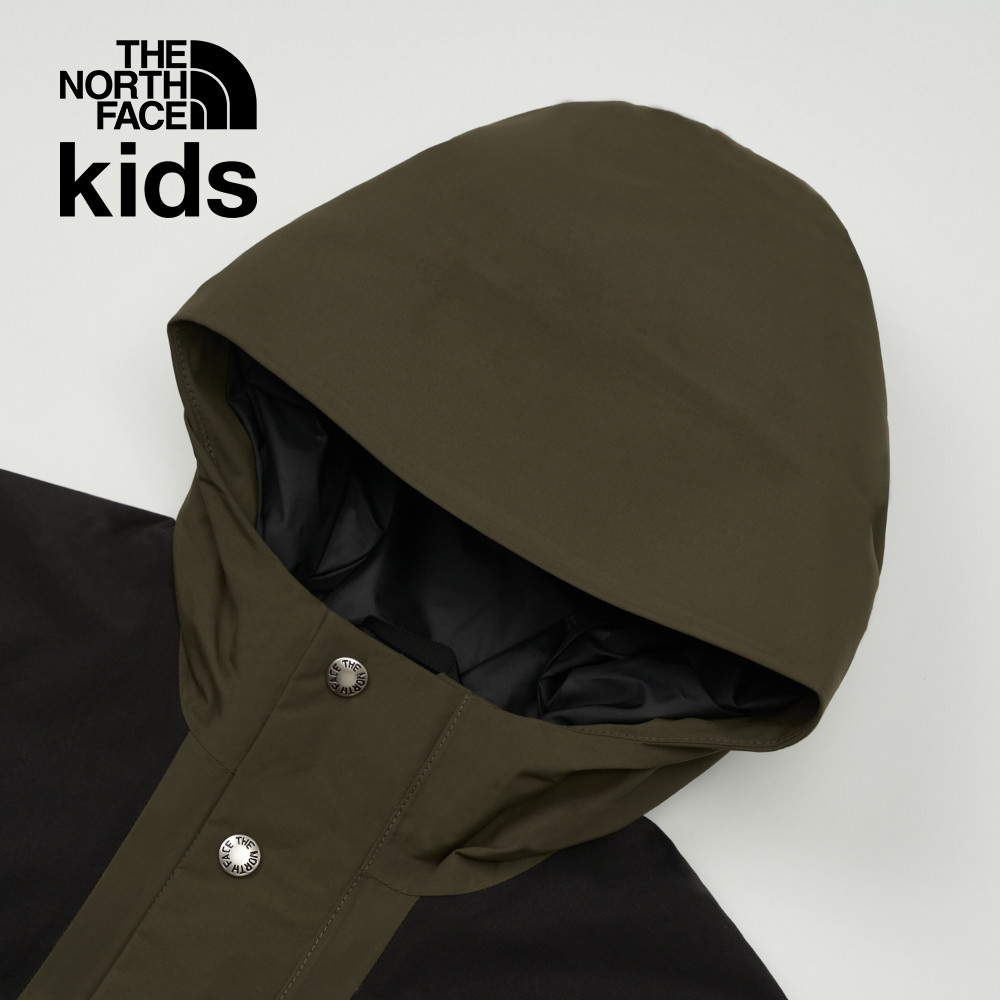 兒童綠黑拼接DryVent防水透氣連帽衝鋒衣｜899ABQW