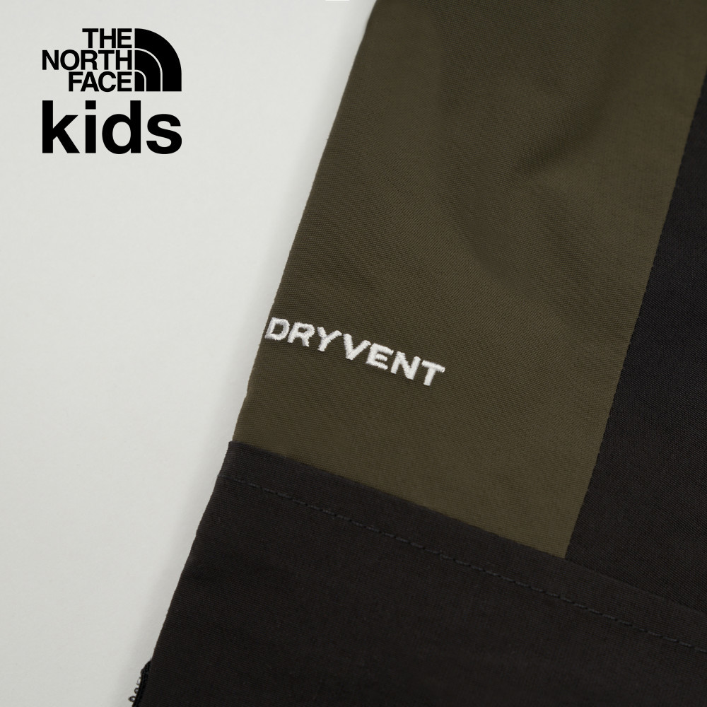 兒童綠黑拼接DryVent防水透氣連帽衝鋒衣｜899ABQW