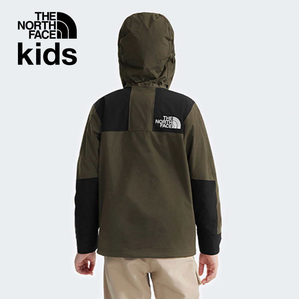 兒童綠黑拼接DryVent防水透氣連帽衝鋒衣｜899ABQW