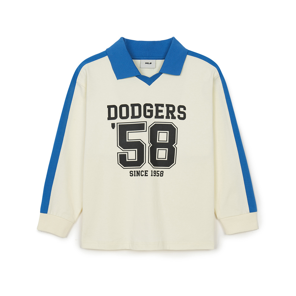 MLB KIDS 運動套裝 長袖Polo衫+長褲 童裝 Varsity系列 洛杉磯道奇隊 (7AS1VA244-07NBS)