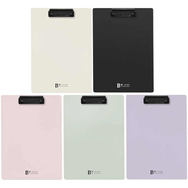 Be Myself 直式板夾 A4-米/黑/粉/綠/紫