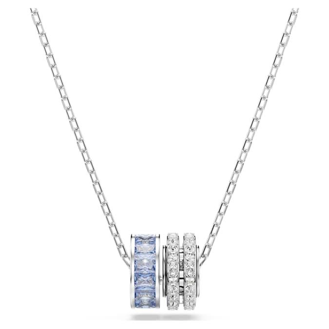 【Swarovski 施華洛世奇】Connexus 鏈墜 (水混合式切割 `Love is around` 藍色 鍍白金色)(5690042)