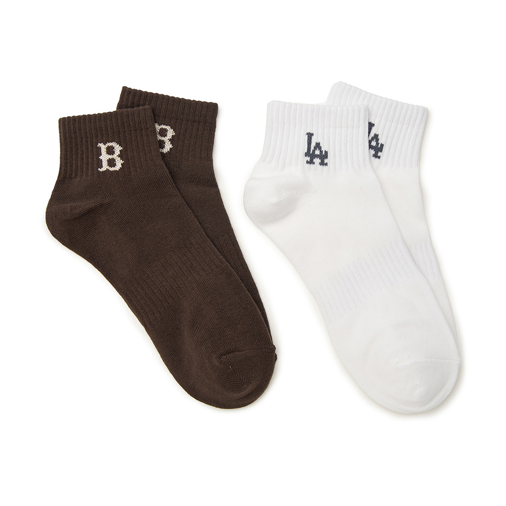 MLB 低筒襪二入組 道奇 紅襪隊 (3ASOS044N-00BRS)