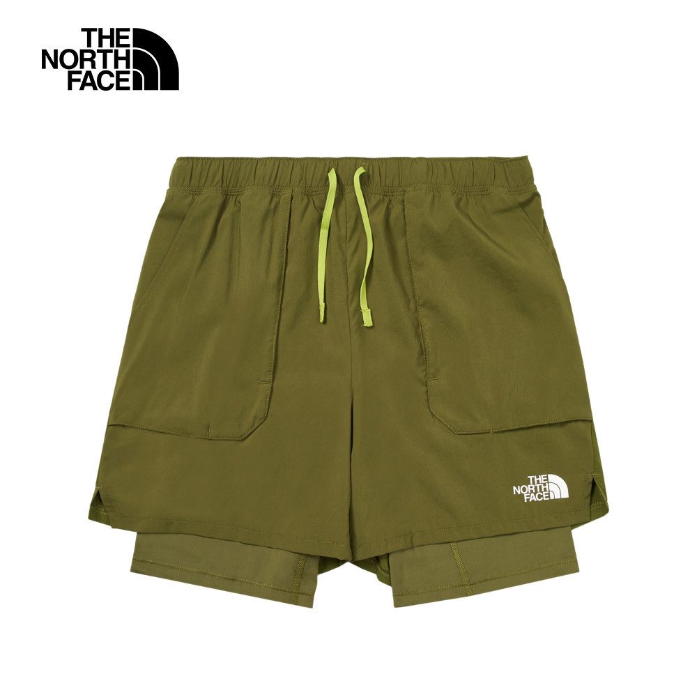 【10/26 00點限時搶購】The North Face北面男款綠色吸濕排汗防潑水透氣短褲｜83S44OS