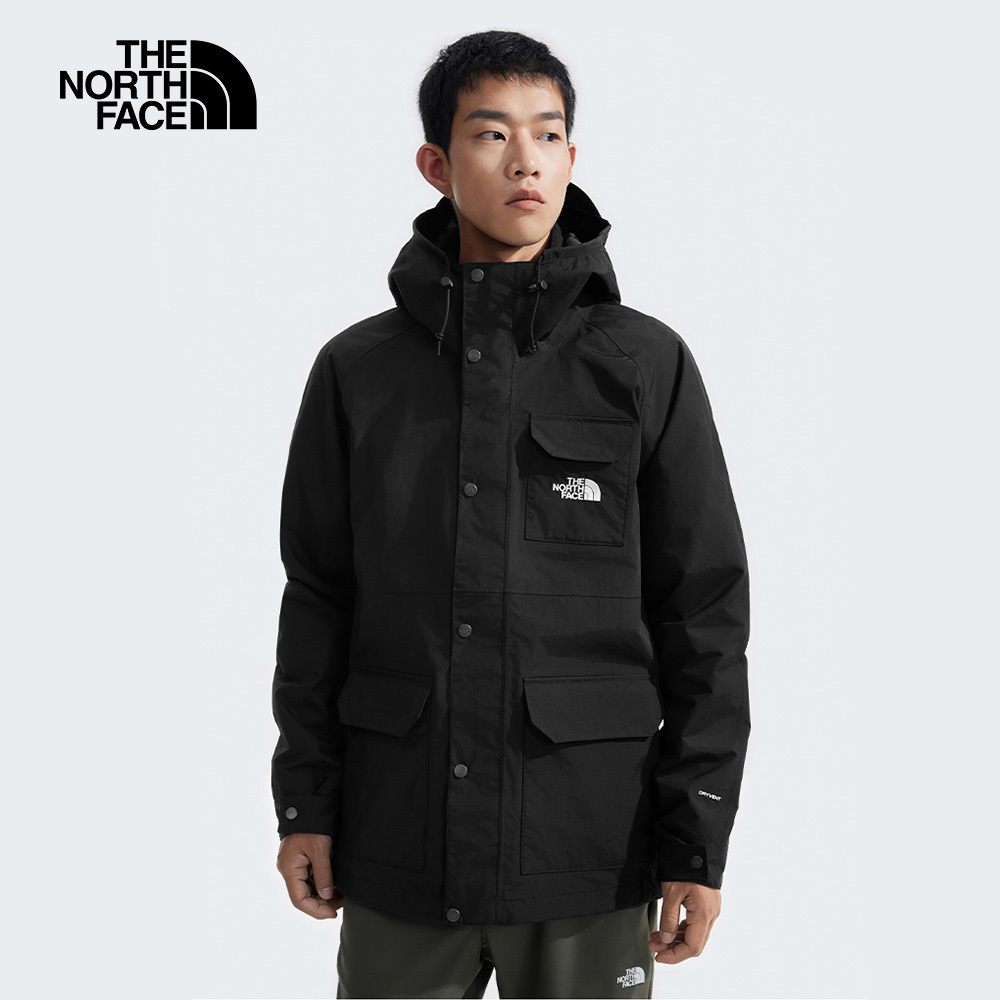 【10/24 00點週末限定】The North Face北面男款黑色防水透氣多口袋連帽衝鋒衣｜88RA4H0