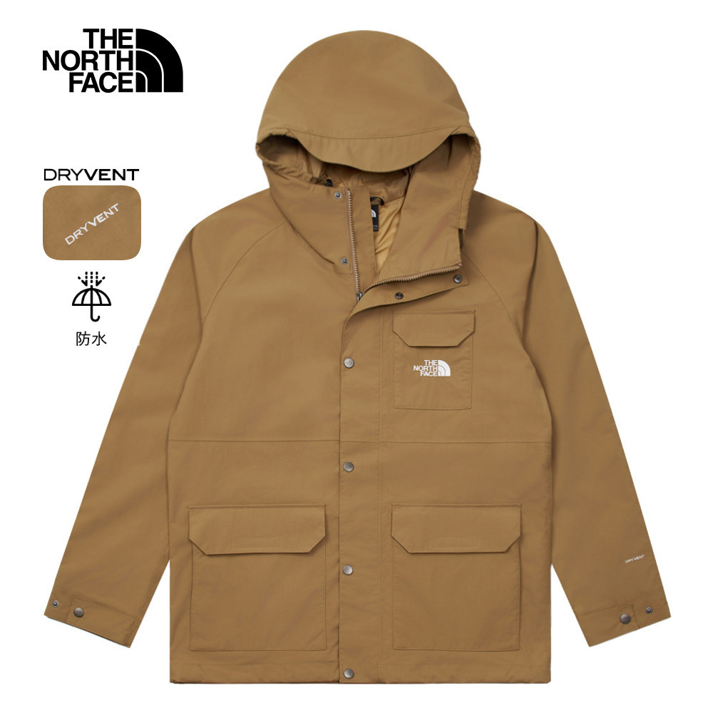 【10/24 12點週末限定】The North Face北面男款棕色防水透氣多口袋連帽衝鋒衣｜88RA8W0
