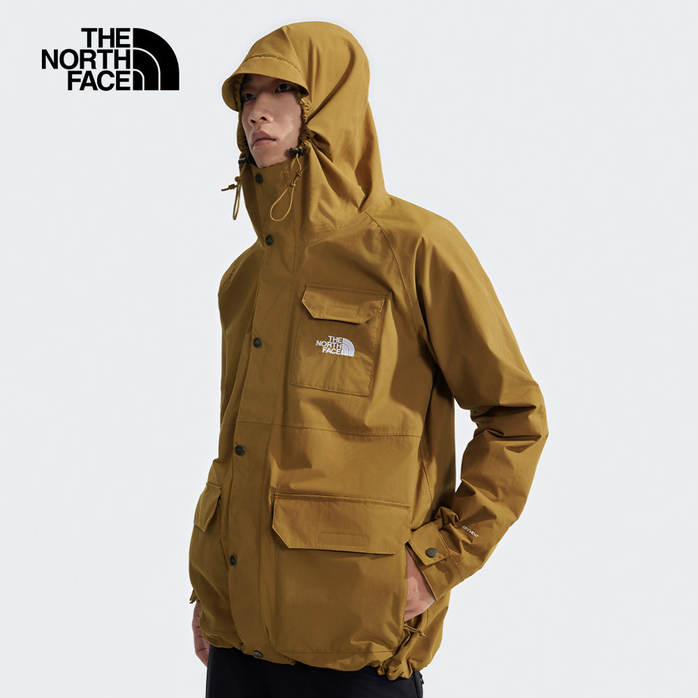 【10/24 12點週末限定】The North Face北面男款棕色防水透氣多口袋連帽衝鋒衣｜88RA8W0