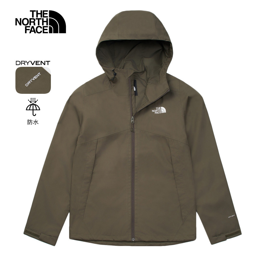 The North Face北面男款綠色防水透氣連帽衝鋒衣｜88RD21L－疾速運動商城