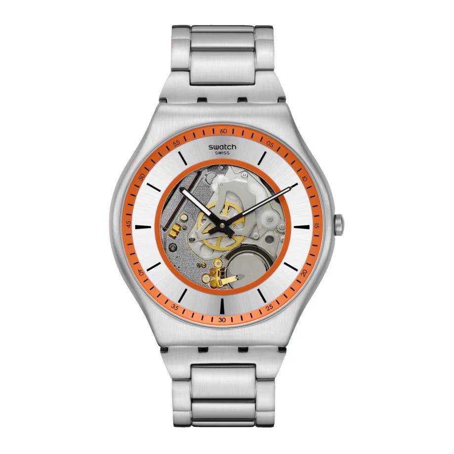 【swatch】Skin Irony 超薄金屬系列手錶 THE ESSENCE OF SPRING (42mm) 男錶 女錶 瑞士錶 錶 (SS07S144G)