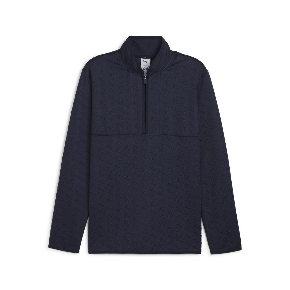 PUMA 高爾夫系列AP緹花半開襟長袖上衣 男性