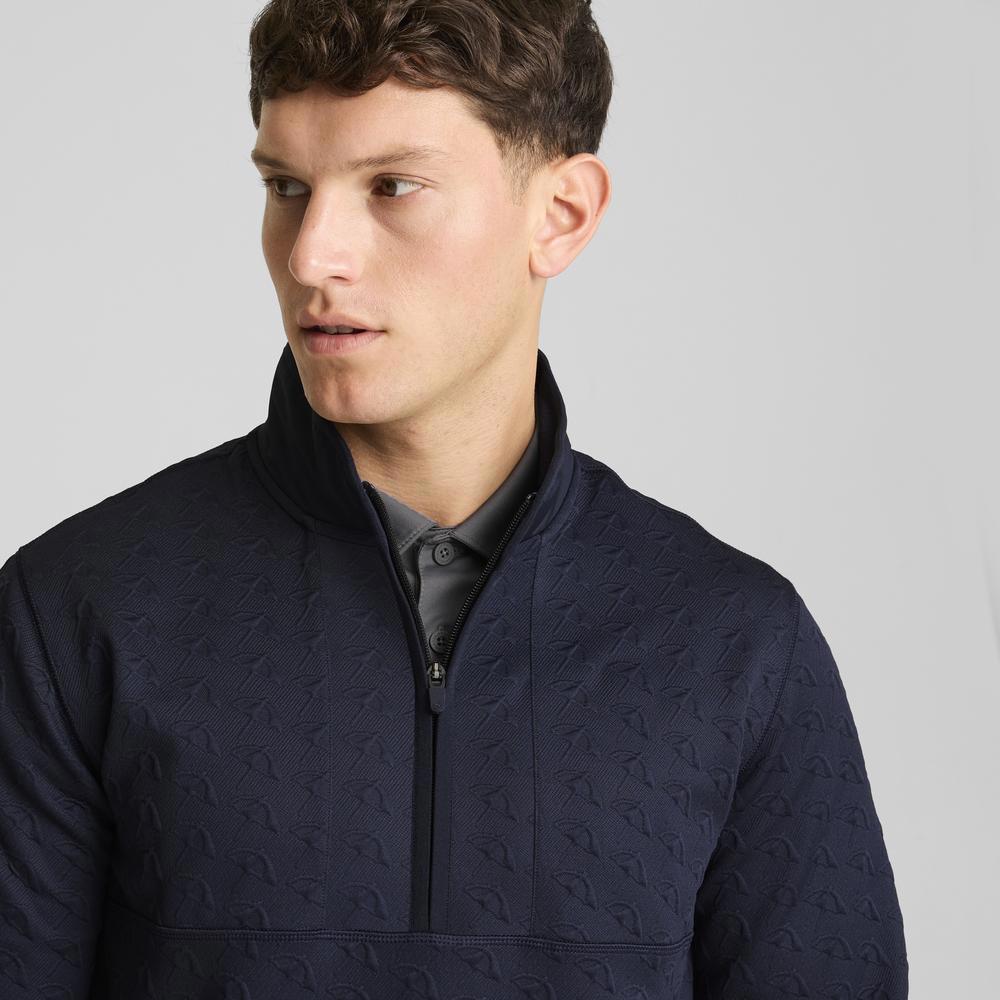 PUMA 高爾夫系列AP緹花半開襟長袖上衣 男性